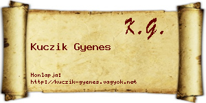 Kuczik Gyenes névjegykártya
